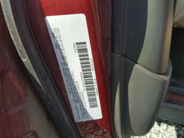 4S4WX97D794407043 - 2009 SUBARU TRIBECA LI 栗色 照片 10