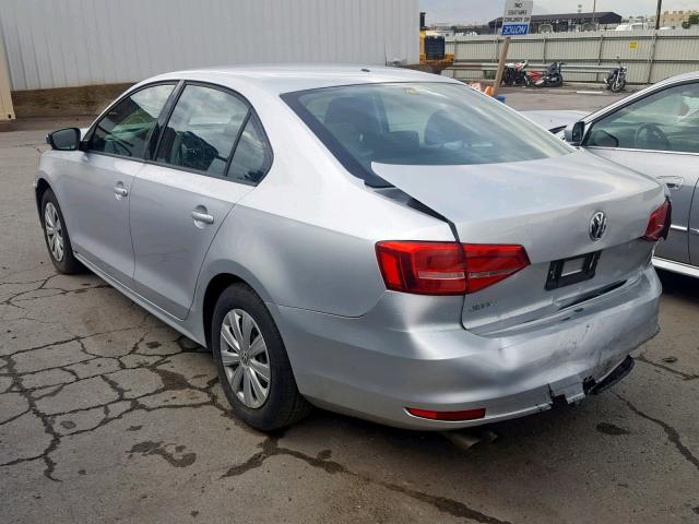 3VW2K7AJ9FM255820 - 2015 VOLKSWAGEN JETTA BASE 银色 照片 3