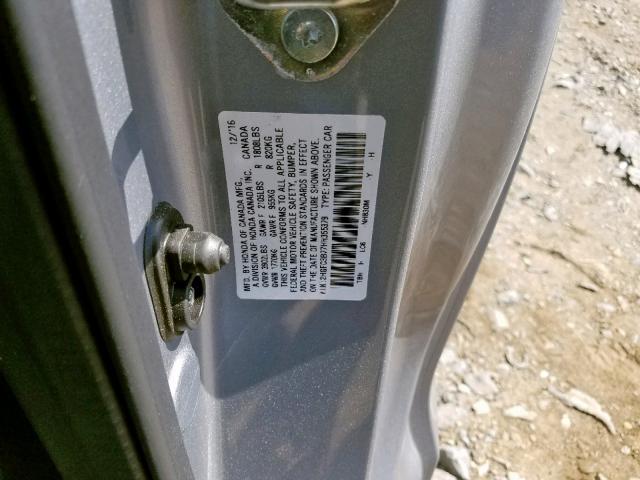 2HGFC3B77HH355379 - 2017 HONDA CIVIC EXL 银色 照片 10