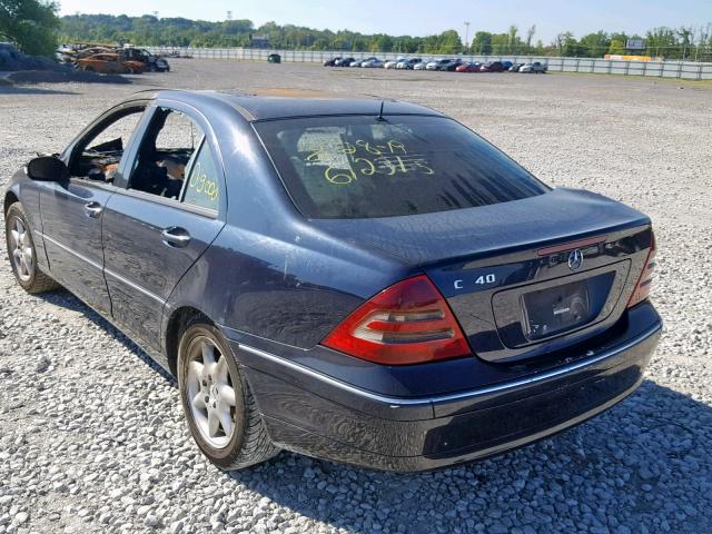 WDBRF61J01F058106 - 2001 MERCEDES-BENZ C 240 BLUE photo 3