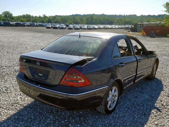 WDBRF61J01F058106 - 2001 MERCEDES-BENZ C 240 BLUE photo 4