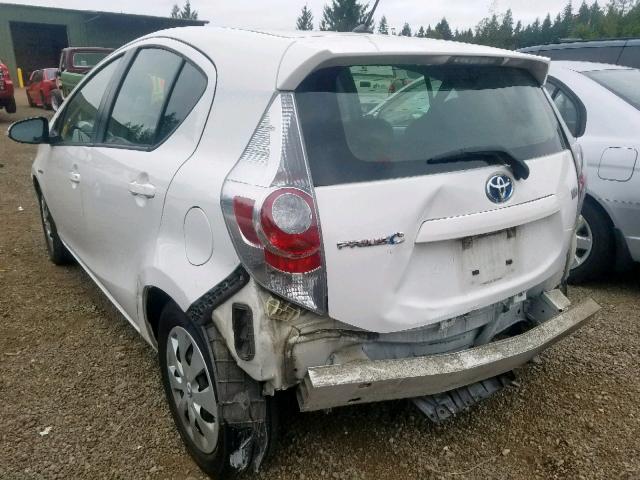 JTDKDTB30D1538185 - 2013 TOYOTA PRIUS C WHITE photo 3