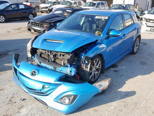 JM1BL1H35A1298545 - 2010 MAZDA SPEED 3 BLUE photo 2