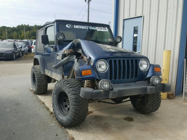 1J4FA49S11P372484 - 2001 JEEP WRANGLER / BLUE photo 1