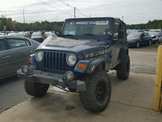 1J4FA49S11P372484 - 2001 JEEP WRANGLER / BLUE photo 2