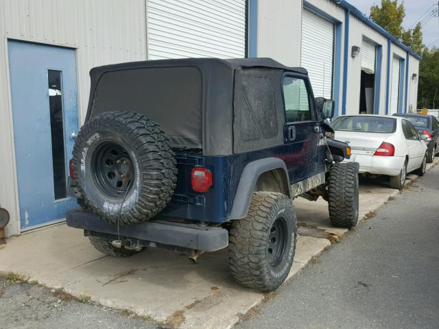 1J4FA49S11P372484 - 2001 JEEP WRANGLER / BLUE photo 4