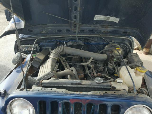 1J4FA49S11P372484 - 2001 JEEP WRANGLER / BLUE photo 7