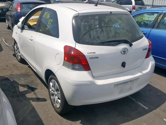 JTDJT903095275491 - 2009 TOYOTA YARIS WHITE photo 3