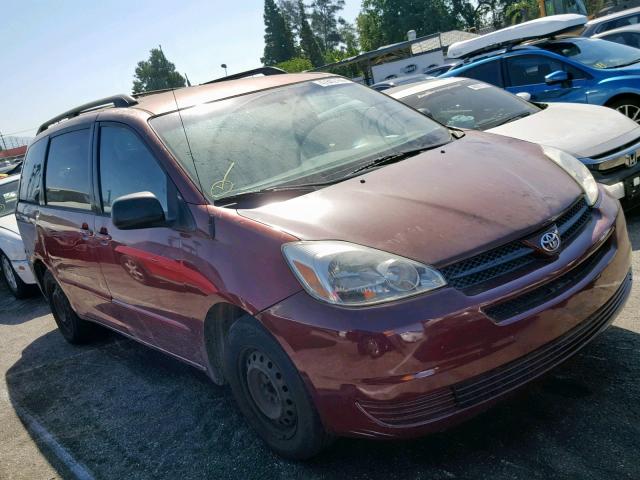 5TDZA23C45S259150 - 2005 TOYOTA SIENNA CE RED photo 1