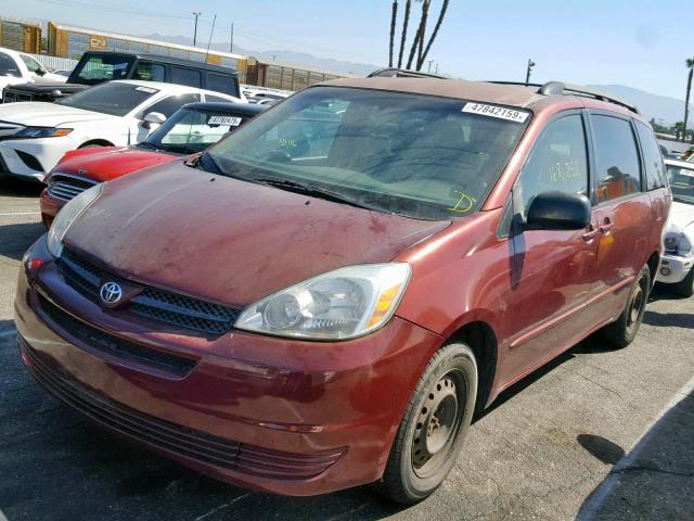 5TDZA23C45S259150 - 2005 TOYOTA SIENNA CE RED photo 2