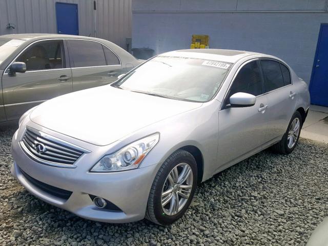 JN1CV6AR4DM750792 - 2013 INFINITI G37 SILVER photo 2