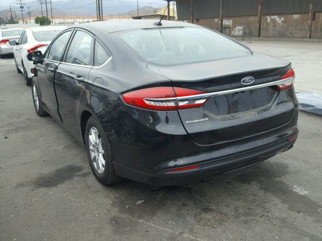 3FA6P0G76HR201055 - 2017 FORD FUSION S BLACK photo 3