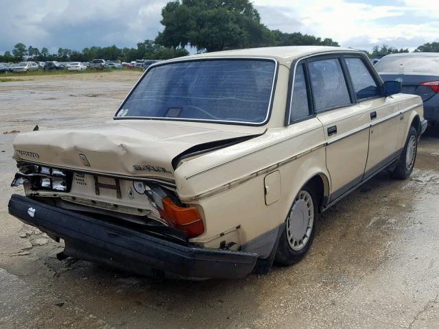 YV1AX8848K1356533 - 1989 VOLVO 244 DL YELLOW photo 4