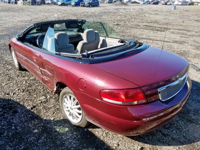 1C3EL45U51N648037 - 2001 CHRYSLER SEBRING LX MAROON photo 3