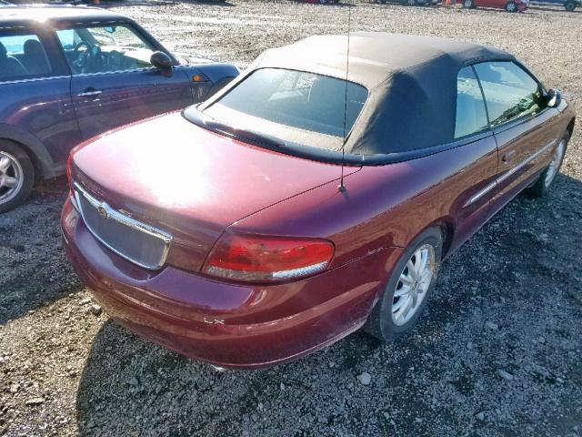 1C3EL45U51N648037 - 2001 CHRYSLER SEBRING LX MAROON photo 4