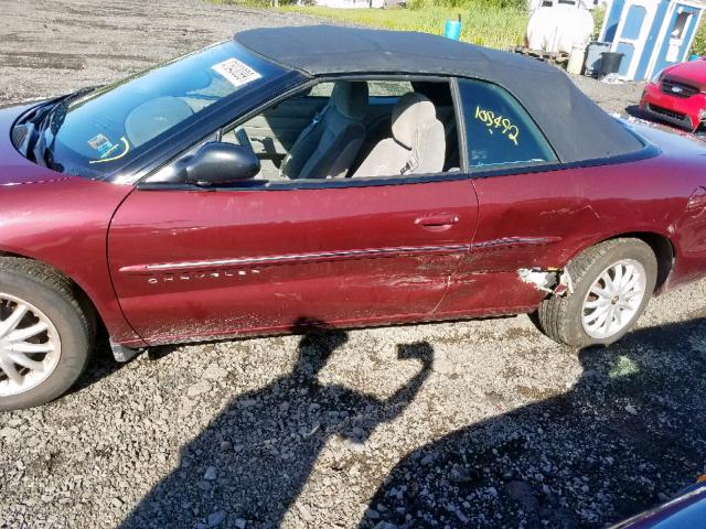 1C3EL45U51N648037 - 2001 CHRYSLER SEBRING LX MAROON photo 9