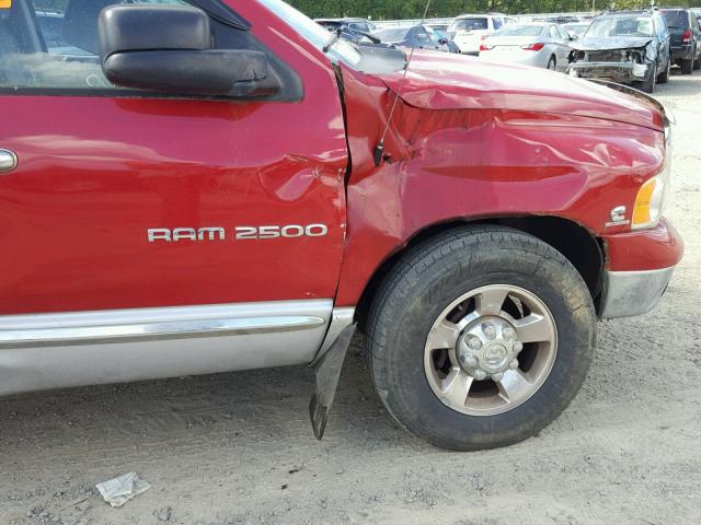 3D7KA28C64G178664 - 2004 DODGE RAM 2500 S RED photo 9