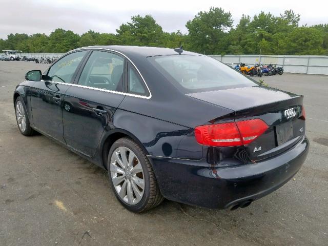 WAUKFAFL8BN014343 - 2011 AUDI A4 PRESTIG BLACK photo 3