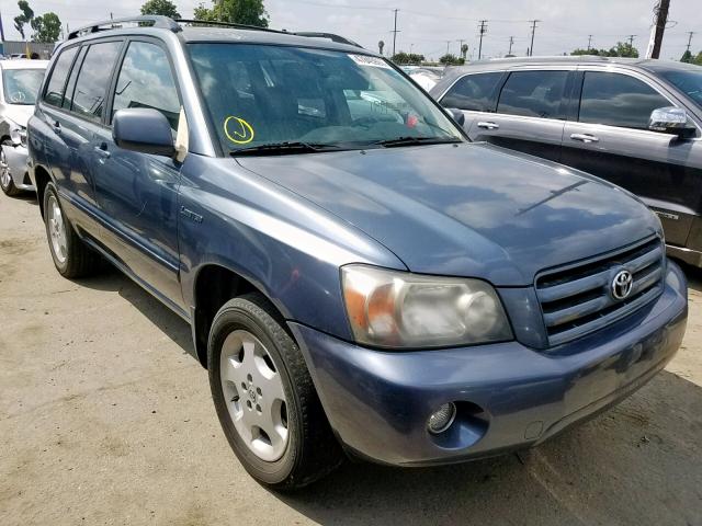 JTEDP21A750066726 - 2005 TOYOTA HIGHLANDER BLUE photo 1