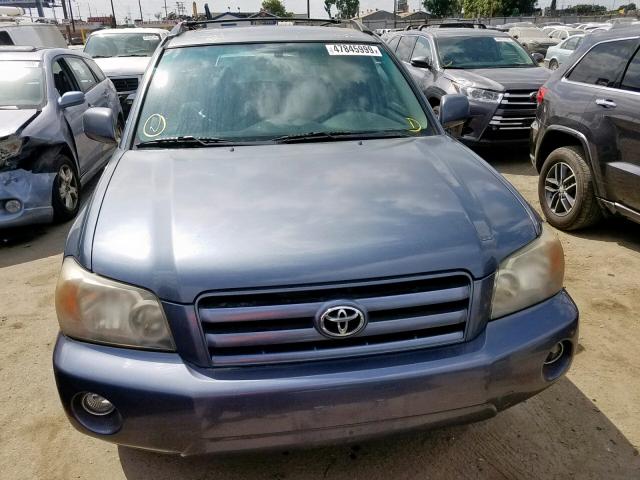 JTEDP21A750066726 - 2005 TOYOTA HIGHLANDER BLUE photo 9