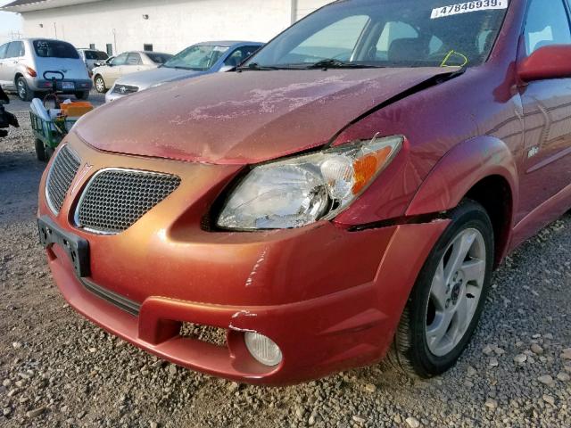 5Y2SL63805Z453302 - 2005 PONTIAC VIBE RED photo 9