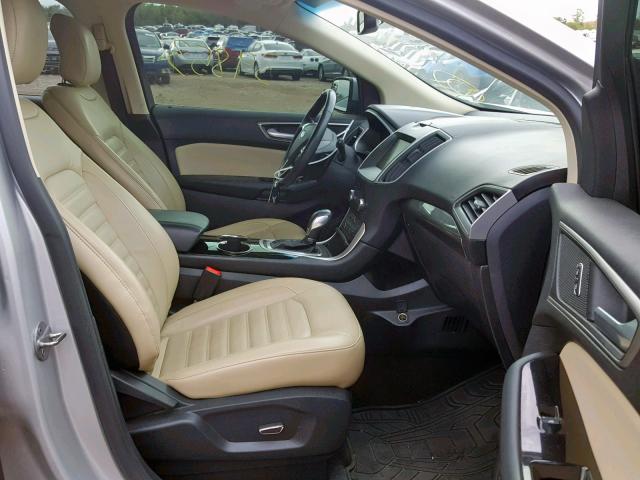 2FMTK3J9XFBC38396 - 2015 FORD EDGE SEL SILVER photo 5