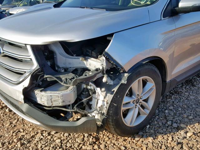 2FMTK3J9XFBC38396 - 2015 FORD EDGE SEL SILVER photo 9