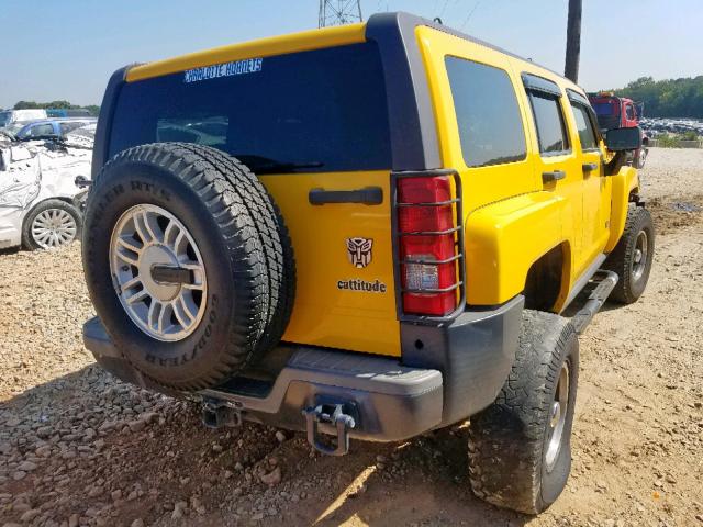 5GTDN136668159195 - 2006 HUMMER H3 YELLOW photo 4