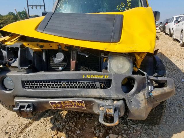 5GTDN136668159195 - 2006 HUMMER H3 YELLOW photo 9