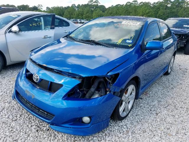 1NXBE40E19Z069911 - 2009 TOYOTA COROLLA XR BLUE photo 2