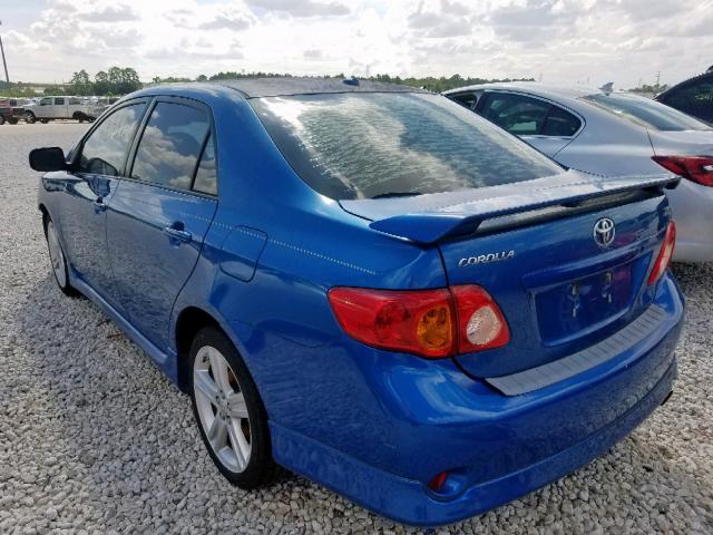 1NXBE40E19Z069911 - 2009 TOYOTA COROLLA XR BLUE photo 3