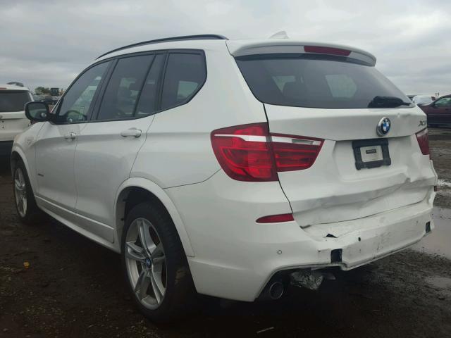 5UXWX7C53E0E82526 - 2014 BMW X3 XDRIVE3 WHITE photo 3