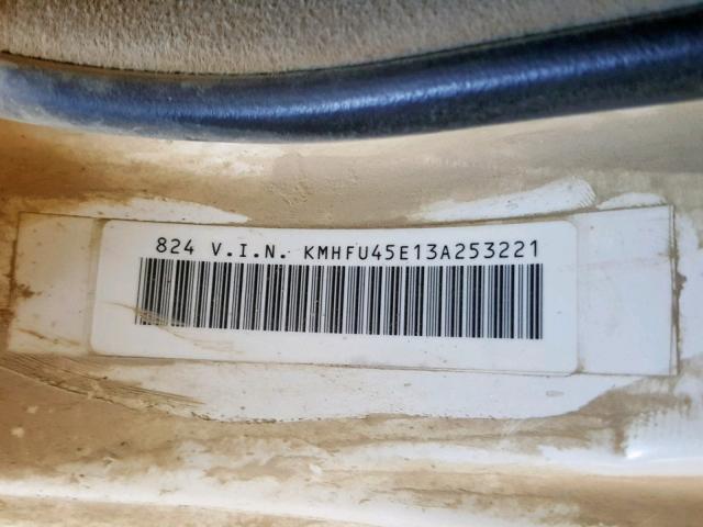 KMHFU45E13A253221 - 2003 HYUNDAI XG 350 WHITE photo 10