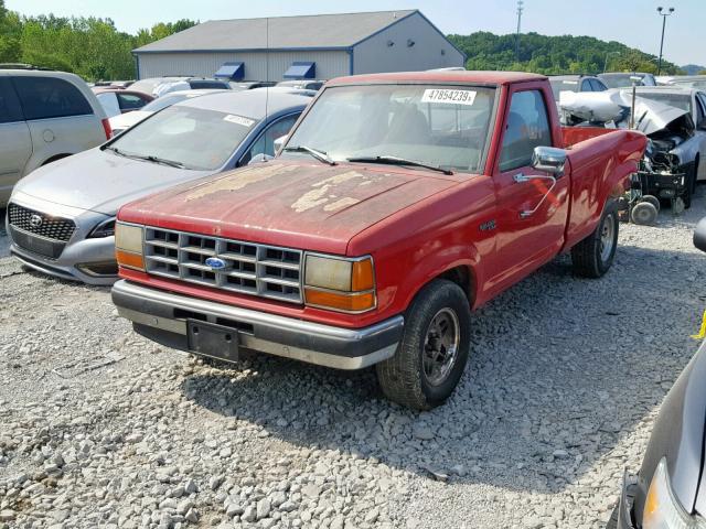 1FTCR10U5MUC62395 - 1991 FORD RANGER RED photo 2