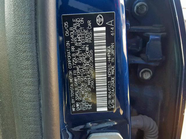 JTKKT624550128026 - 2005 TOYOTA SCION XA BLUE photo 10