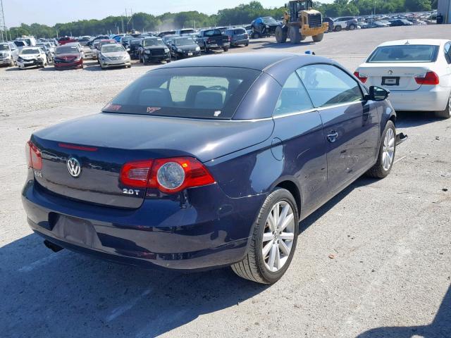 WVWBA71F09V008956 - 2009 VOLKSWAGEN EOS TURBO BLUE photo 4