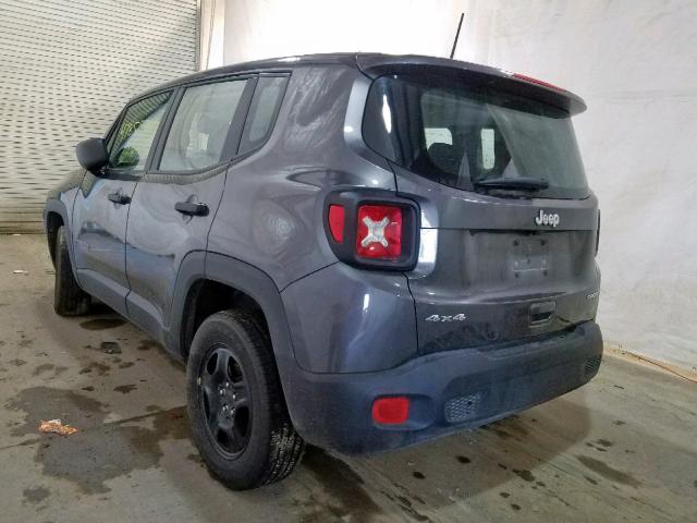 ZACCJBAB5JPH03322 - 2018 JEEP RENEGADE S 灰色 照片 3