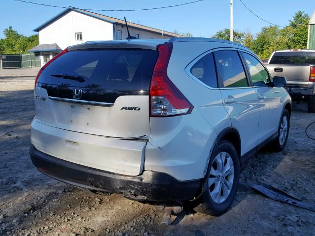 5J6RM4H76CL076999 - 2012 HONDA CR-V EXL WHITE photo 4