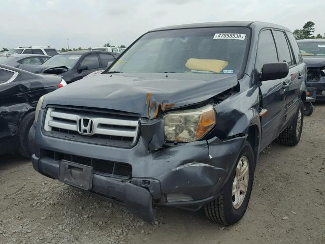 5FNYF28156B019034 - 2006 HONDA PILOT LX BLUE photo 2