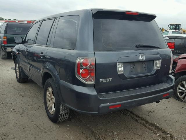 5FNYF28156B019034 - 2006 HONDA PILOT LX BLUE photo 3