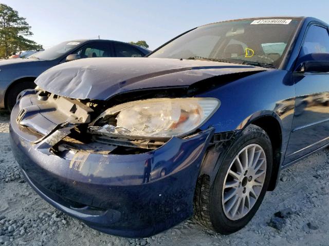 2HGES26725H579271 - 2005 HONDA CIVIC EX BLUE photo 9