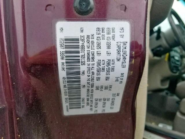 3C8FY4BB31T691326 - 2001 CHRYSLER PT CRUISER PURPLE photo 10