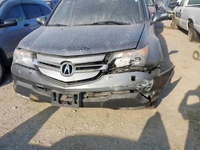 2HNYD28578H000758 - 2008 ACURA MDX SPORT GRAY photo 9