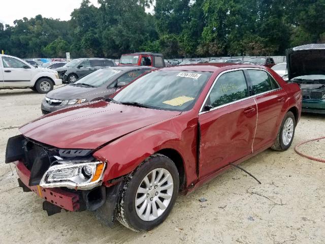 2C3CCAAG8CH210727 - 2012 CHRYSLER 300 BURGUNDY photo 2