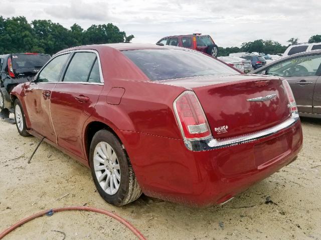 2C3CCAAG8CH210727 - 2012 CHRYSLER 300 BURGUNDY photo 3