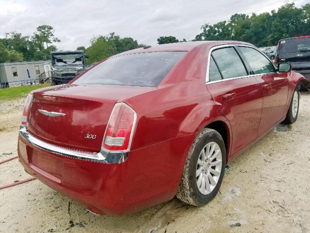 2C3CCAAG8CH210727 - 2012 CHRYSLER 300 BURGUNDY photo 4