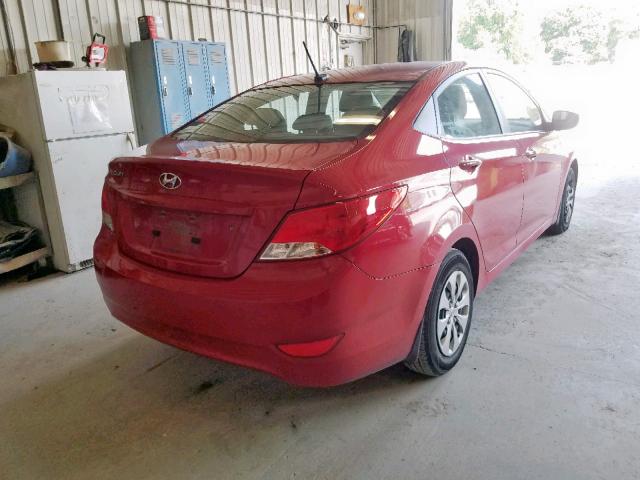 KMHCT4AE9GU152718 - 2016 HYUNDAI ACCENT SE RED photo 4