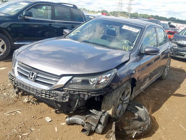 1HGCR2F35FA045696 - 2015 HONDA ACCORD LX GRAY photo 2