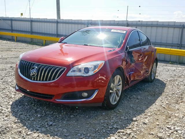 2G4GN5EX9F9120764 - 2015 BUICK REGAL PREM RED photo 2