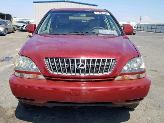 JT6GF10U0X0017226 - 1999 LEXUS RX 300 RED photo 9